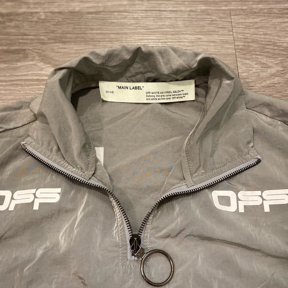 Off-White Light Gray Half-Zip Jacket